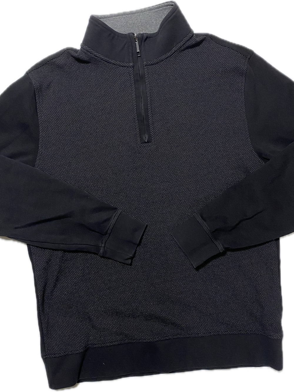 Ted Baker Black Textured Half-Zip Sweater